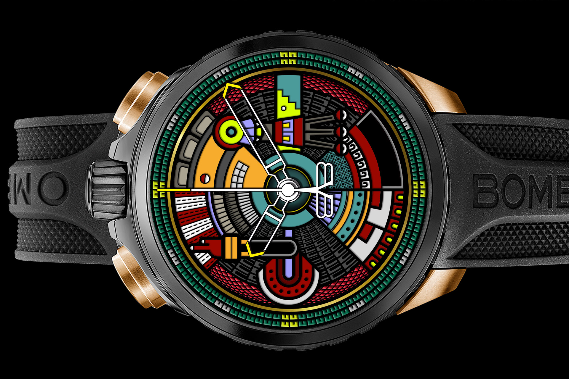 Product design for Bomberg watch – inspired by Aztec deity Tezcatlipoca and crafted for luxury brand storytelling