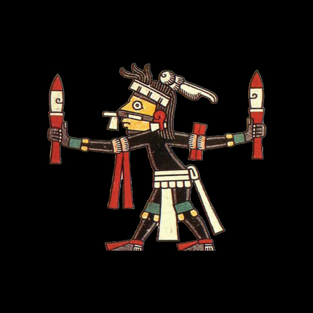 Illustration of Tezcatlipoca for concept design – cultural references for high-end watch branding