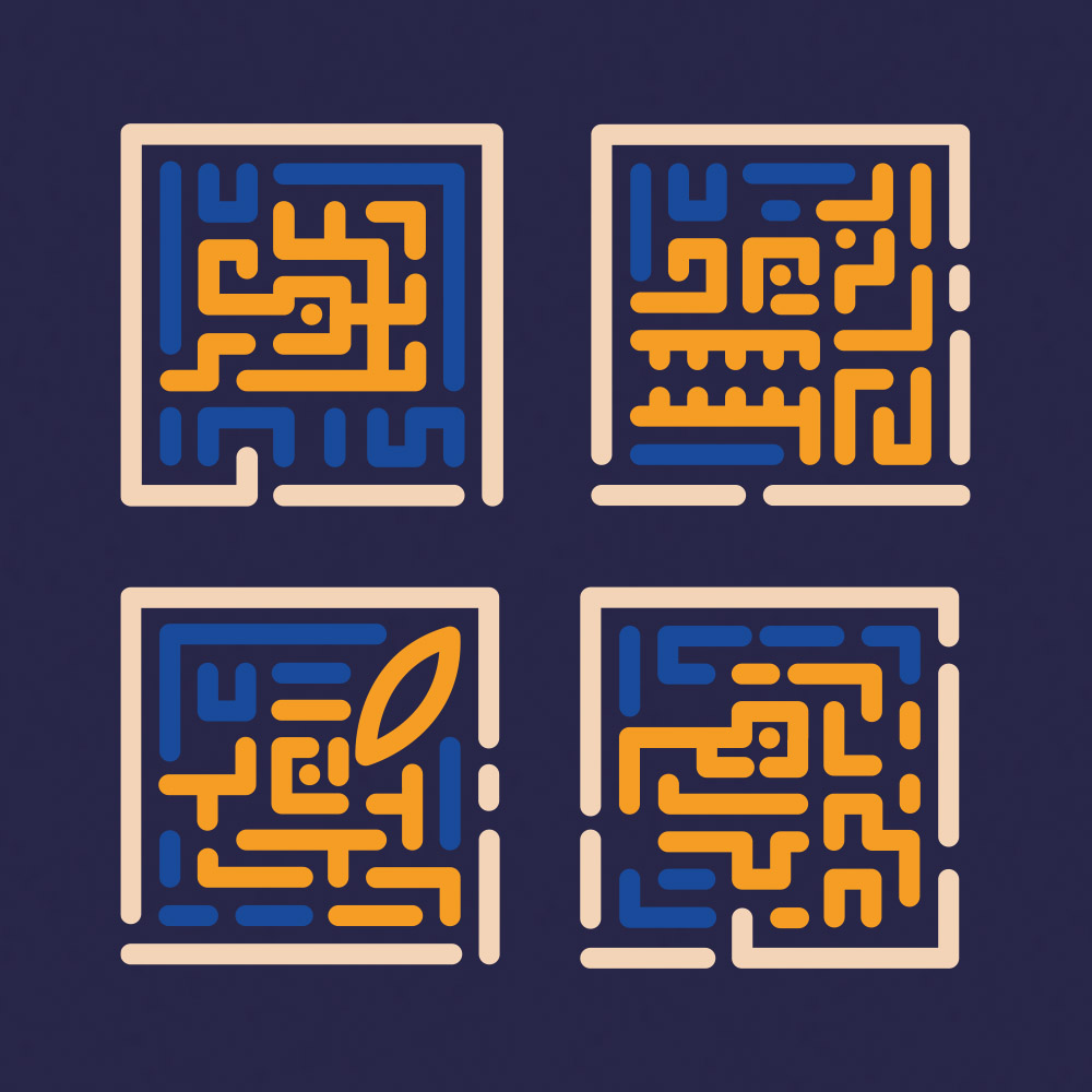 Iconographic art inspired by Mexican heritage – branding elements for restaurant La Mestiza